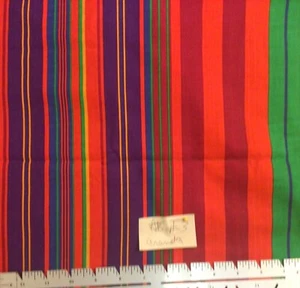 Cranston vibrant Rainbow Stripes Cotton Fabric By the Yard - Picture 1 of 1