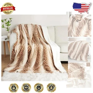 Warm and Fluffy Double-Sided Faux Fur Throw - Animal Print 60x80 Inches - Picture 1 of 11