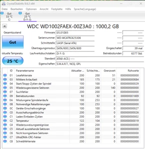 Western Digital WD1002FAEX Black 1TB interne Festplatte (3,5 Zoll), 7200rpm - Bild 1 von 3