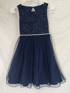 Speechless Kids Girls Glitter Lace Tulle Rhinestone Party Formal Dress Size 8 - Picture 1 of 15