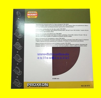 PROXXON 28974 Schleifscheiben Korn 240 inkl. 1 x Silikonfilm für TSG 250/e 28060