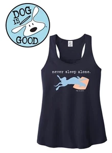 DOG IS GOOD Never Sleep Alone Tank Womens Brand New - Picture 1 of 3
