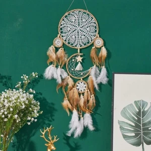 Acchiappasogni Decorazione da Appendere a Parete Boho Piuma Acchiappasogni - Foto 1 di 1