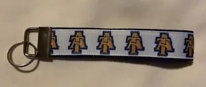 Handcrafted NCAA North Carolina A&T University Aggies Key Chain Wristlet HBCU - Picture 1 of 1
