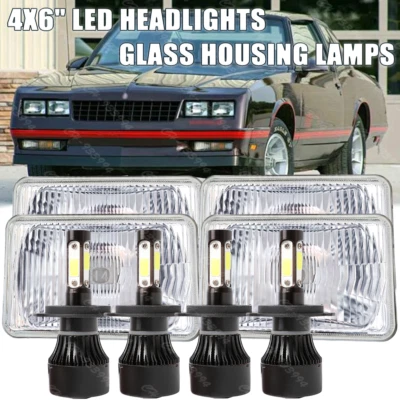 Fit Chevrolet Monte Carlo 1980-1988 Caprice 4PCS 4x6" LED Headlights Hi/Lo Beam Foto 1 de 4