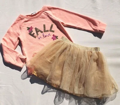 Camisa Falda Crazy 8 Talla 5 6 Pequeña Dorada Enamórate Foto 1 de 4