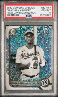 2022 Cristhian Vaquero Bowman Chrome 1st B&W Mini-Diamond Refractor - PSA 10 - Image 1 of 2