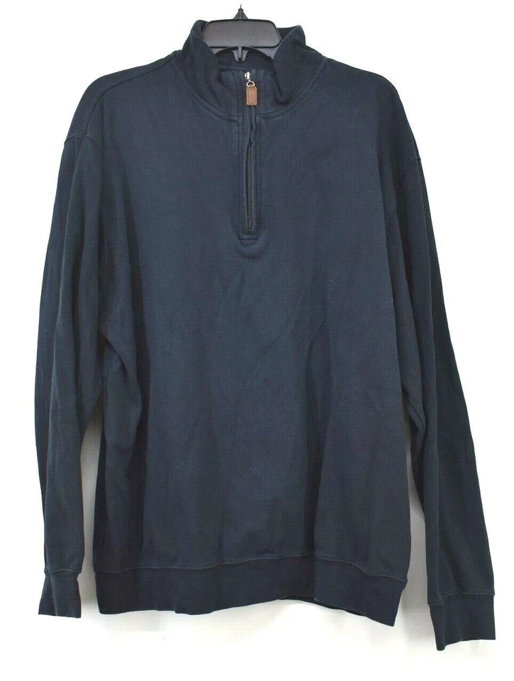 Jack Nicklaus Hombres Negro Manga Larga Acanalada 1/4 Cremallera Algodón Pullover Sudaderas XL Foto 1 de 4