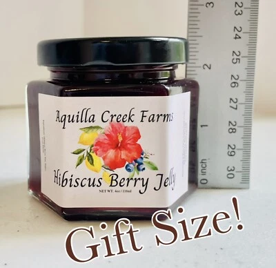 Jalea de bayas de hibisco ~ 4 oz. Tamaño de regalo ~ Texas hecho a mano ~ Aquilla Creek Farms Foto 1 de 4