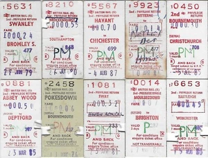 10x Railway Tickets BR Southern NCR21 Privilege Return & Single Edmondson TX65 - Picture 1 of 1