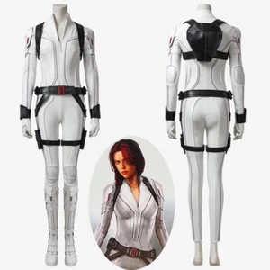Black Widow Costume Natasha Romanoff Cosplay White Suit - Picture 1 of 12