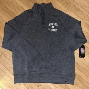 NWT 47 Brand NFL MN Vikings 1/4 Snap Pullover Gray Sz XXL Officially Licensed - Picture 1 of 24