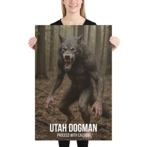 Utah Dogman - Cryptid Warning Poster Atomic Palms Press - Bild 1 von 3