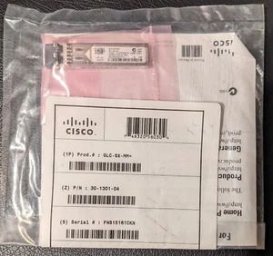 GENUINE Cisco GLC-SX-MM 1000BASE-SX SFP Transceiver Module 30-1301-04, Lot of 5! - Afbeelding 1 van 2