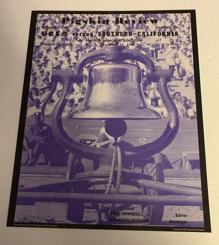USC Trojans v UCLA Bruins Football 1949 Pigskin Review Program Poster Print Cover