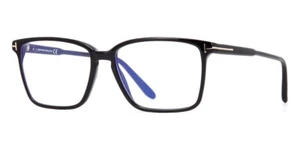 TOM FORD TF 5696-F B 001 Black BLUE BLOCK EYEGLASSES FRAMES SPECTACLES 56-16-145 - Picture 1 of 3