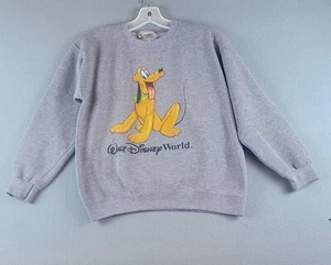 Vintage Walt Disney World PLUTO Sweatshirt Gray - USA - Child's Size Large 10/12 - Picture 1 of 5