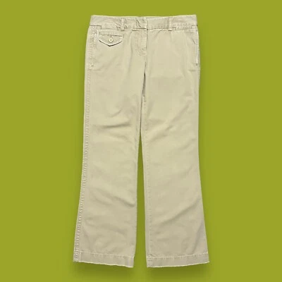 Calça vintage y2k cintura baixa alargamento bootcut J Crew 33x31 algodão lona bege bronzeado - Imagem 1 de 4