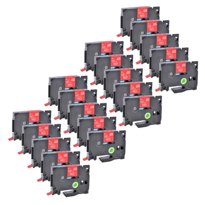 20PK 6MM ST-5 Blanco sobre Rojo Etiqueta Compatible para Brother P-Touch TZ415 TZe415   Foto 1 de 4
