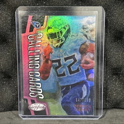 2023 Panini Certified - Calling Cards Derrick Henry #CALL-1 Mirror Pink /199 - Image 1 of 4