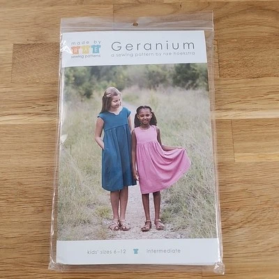 Made by Rae 2012 Geranium Girl's Sewing Pattern Sizes 6-12 Uncut Factory Folds - Image 1 of 3