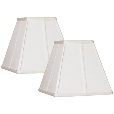Lamp Shades Set of 2 Ivory Small Square 5.25" Top x 10" Bottom x 9" High - Image 1 of 4