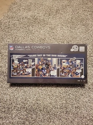 Dallas Cowboys Game Day In The Dog House 1000 Piece Puzzle New - Image 1 of 4