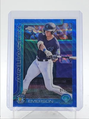 COLT EMERSON 2025 TOPPS CHROME PRO DEBUT BLUE WAVE REFRACTOR /150 Q4115 - Image 1 of 2