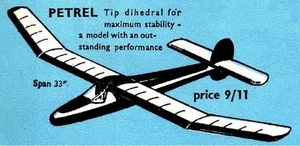 Frog Petrel ~ 33" FF vintage model glider ~ Laser-cut Balsa Wing & Tail RIB SET - Picture 1 of 6