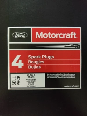 New FORD Motorcraft Genuine Ford Spark Plug SP-433-X 4 Pack - Image 1 of 3
