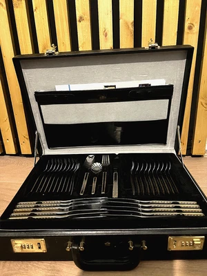 SBS Besteck Solingen Modell 4600 Hamburg 23/24 karätige Goldauflage 70 Teile - Bild 1 von 4