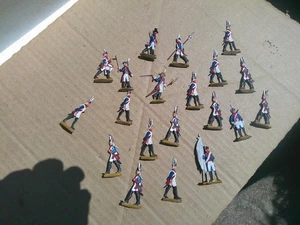 1790's French Infantry, Lead flats, lot of 20 figures, well painted, FF - Picture 1 of 4