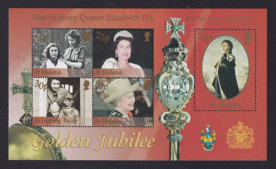 Hoja en miniatura del Jubileo de Oro de Santa Helena 2002 QEII SG MS851 MNH/** Foto 1 de 1