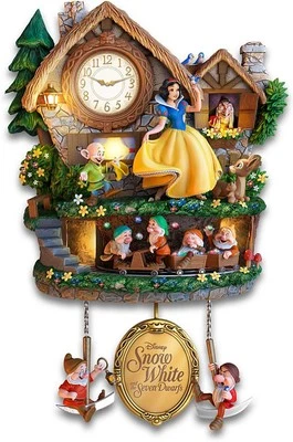 Reloj Bradford Exchange Disney Blancanieves y los siete enanitos se ilumina con música Foto 1 de 4