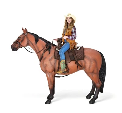 Большая статуя лошади - в натуральную величину коричневая статуя лошади - музейное качество - стоячая - Изображение 1 из 4