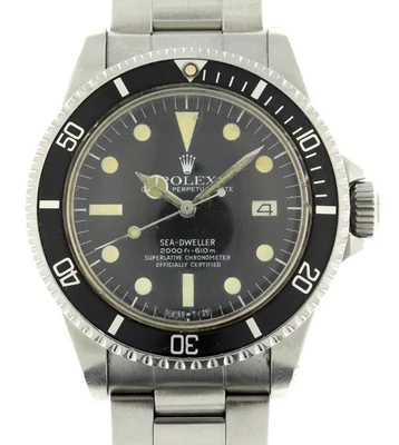 Rolex Sea-Dweller 1665 1980 reloj de acero inoxidable gran pátina blanca Foto 1 de 4