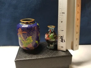 Small Black Cloisonné VaseX2 - Picture 1 of 7