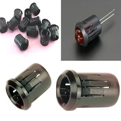 5 Pz. PORTALED 10 mm ABS plastica nero porta led pannello supporto diodi led - Immagine 1 di 2