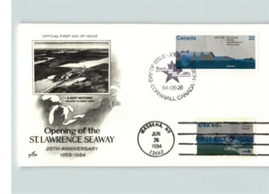 JOINT ISSUE, United States and Canada, ST. LAWRENCE SEAWAY 20th Anniversary, 198 - Picture 1 of 1