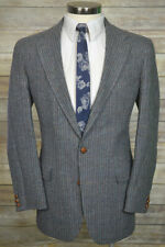 Mens Gray TWEED Wool SCOTCH PLAID Classic Fit Jacket Blazer Sport Coat 40R