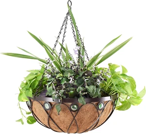 Arcadia Emerald Series round Hanging Basket Planters, 20-Inch - Picture 1 of 12