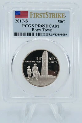 2017-S PCGS PR69DCAM Boys Town Commemorative Clad Half Dollar Proof 50C - Image 1 of 2