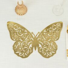 10 GOLD 14" Metallic 3D Butterfly Wall Decals DIY STICKERS Party Decorations