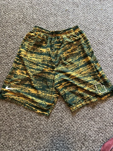 Mens Nike Green/Yellow Baylor Bears Shield Performance Shorts MED with Pockets Cover