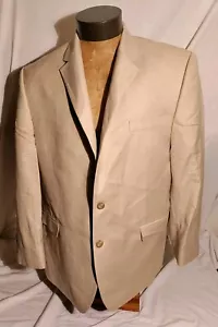 Men Chaps Ralph Lauren Ivory Linen Polyester Rayon Blazer Sport Coat 46R NWOT - Picture 1 of 6