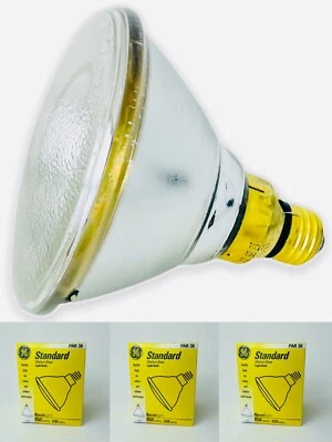 Set of 3 GE Spotlight Medium Base Light Bulb Indoor & Outdoor, PAR38, 150W, 120V - Image 1 of 4