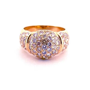 Bague boule en or jaune 18 carats et diamants , taille 56 ajustable - Picture 1 of 10