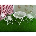 1/12 Dolls House White Table Chairs Miniature Garden Furniture Ornament Toys,