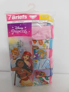 Handcraft Disney Princess Girls 7 pr Briefs - Assorted-Size 8 - NIP - GUP7133 - Picture 1 of 3