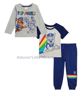 NWT Paw Patrol Boys 3 PC Set T-Shirt Pants Joggers Size 2T 3T 4T 5T Hoodie 2 4 5 - Picture 1 of 2